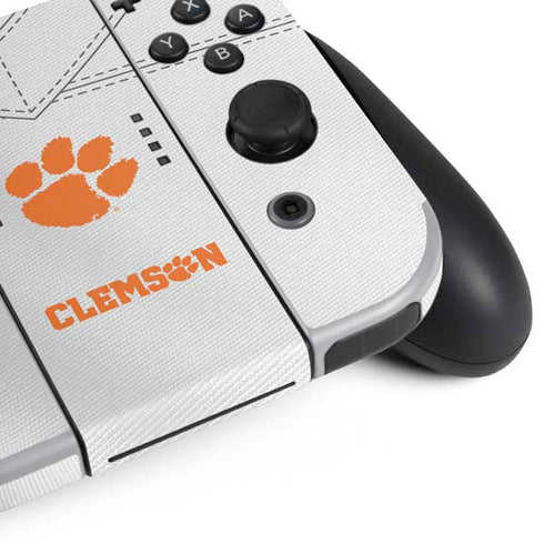 Clemson University White Jersey Nintendo Switch OLED (2021) Skin